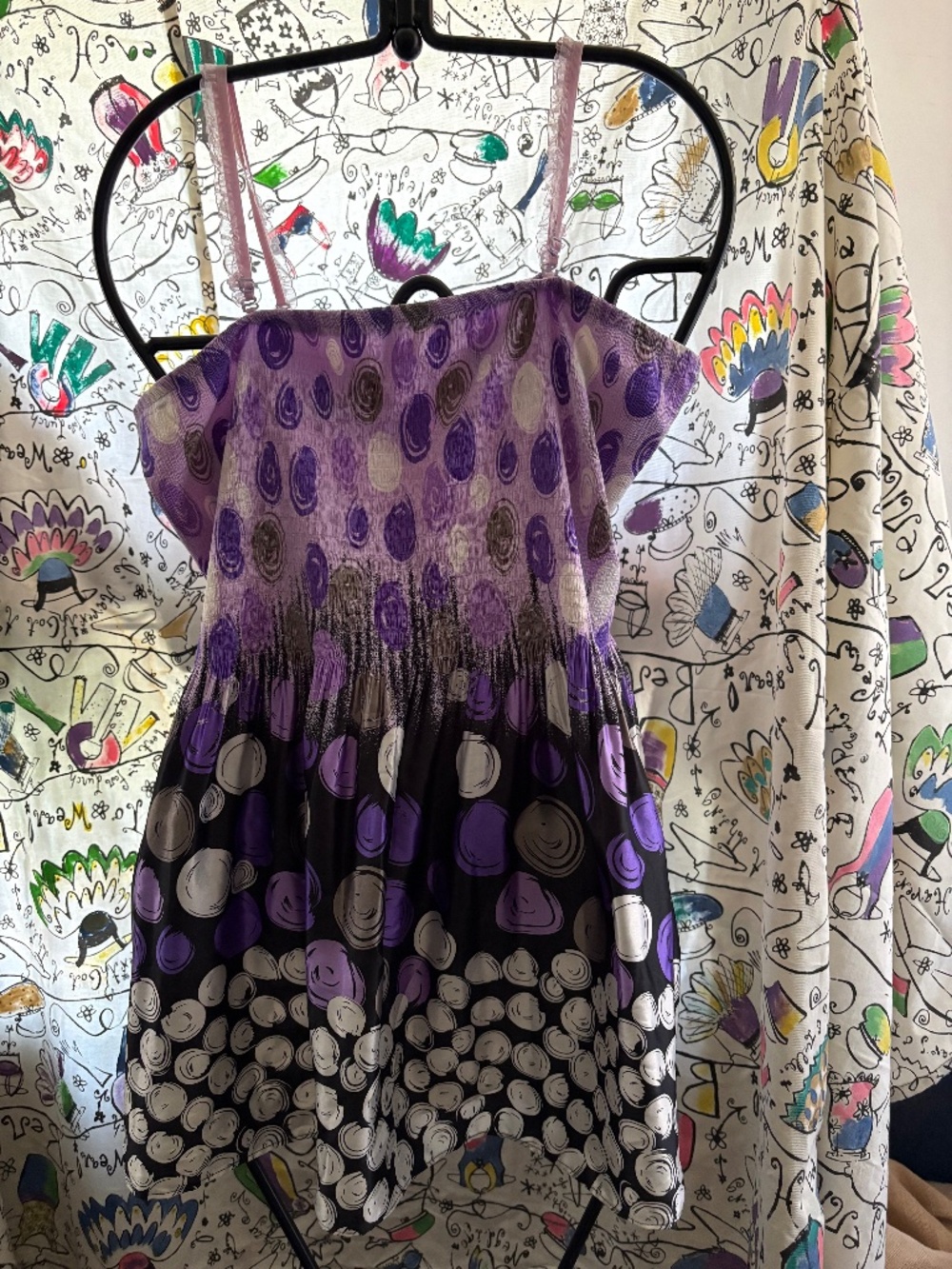 Lapis 100% poly baby doll top with removable straps